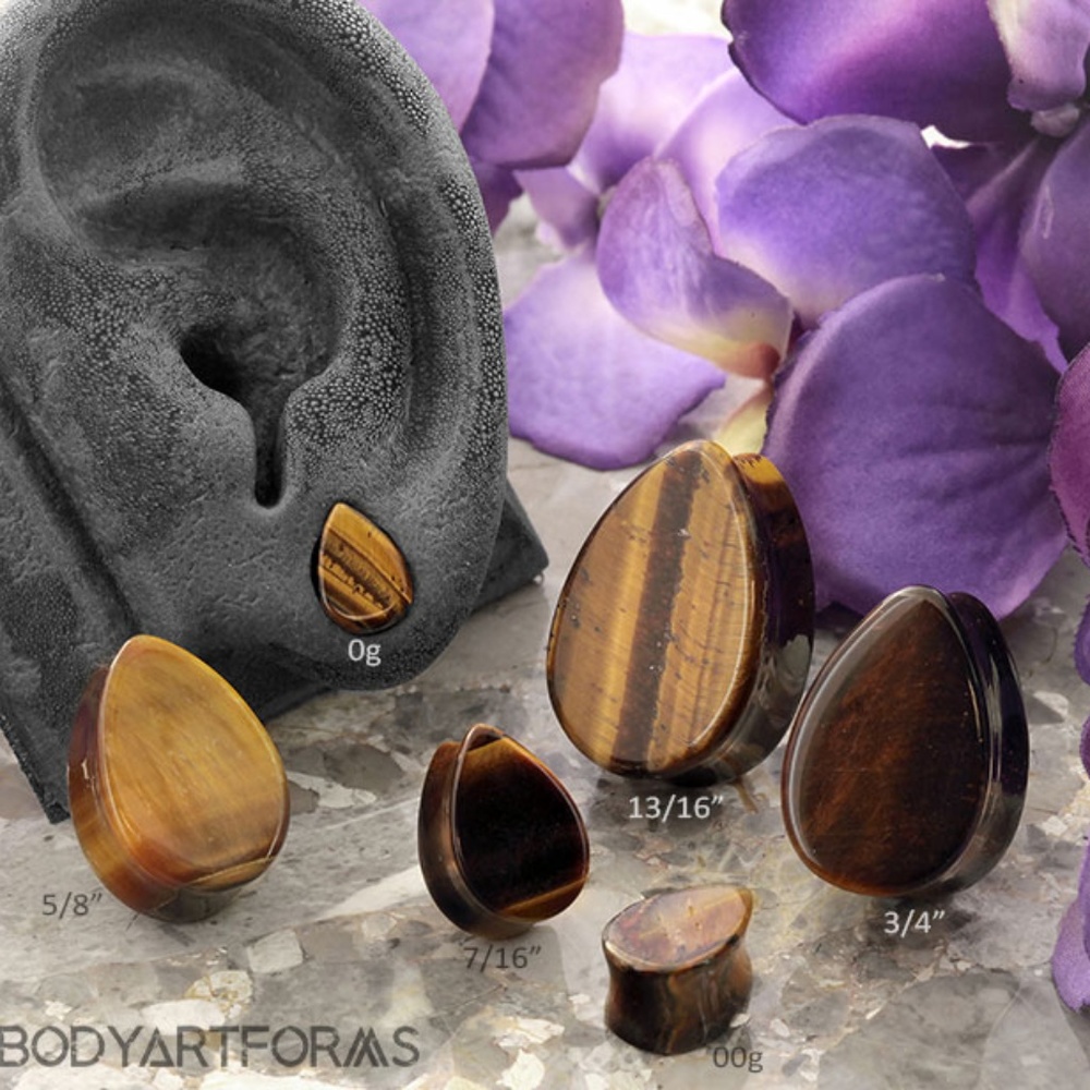 Tiger Eye Teardrop Plug 5/8"